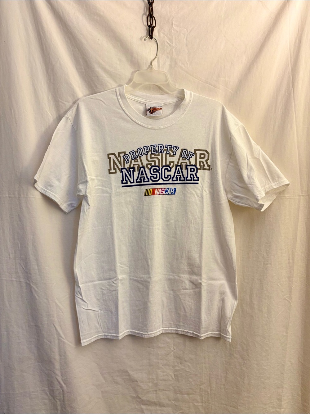Men’s Property of NASCAR White Short Sleeve T-Shirt Adult Large Winners Circle